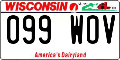 WI license plate 099WOV