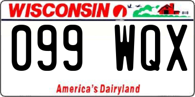 WI license plate 099WQX