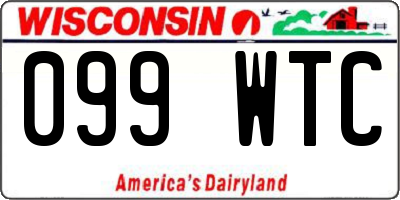 WI license plate 099WTC