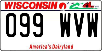 WI license plate 099WVW