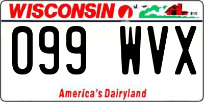 WI license plate 099WVX