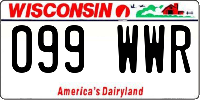 WI license plate 099WWR