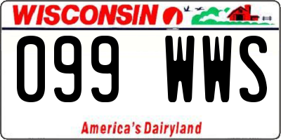 WI license plate 099WWS