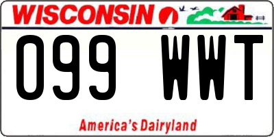 WI license plate 099WWT