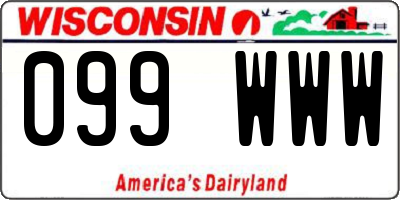 WI license plate 099WWW