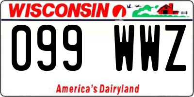 WI license plate 099WWZ
