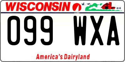 WI license plate 099WXA