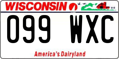 WI license plate 099WXC