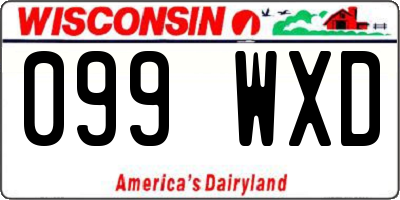 WI license plate 099WXD
