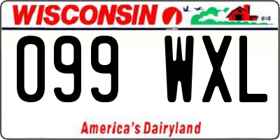 WI license plate 099WXL