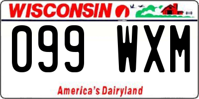 WI license plate 099WXM