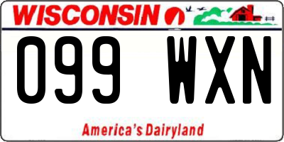 WI license plate 099WXN