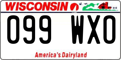 WI license plate 099WXO