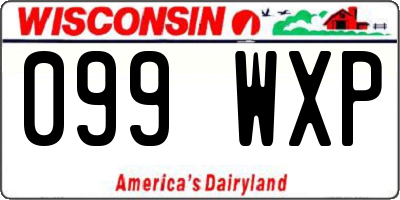 WI license plate 099WXP