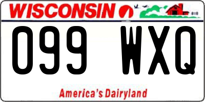 WI license plate 099WXQ