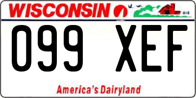 WI license plate 099XEF