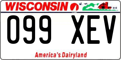 WI license plate 099XEV