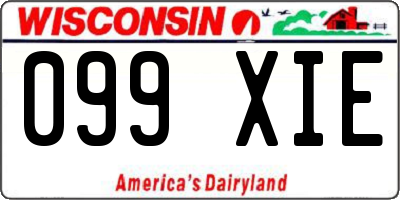 WI license plate 099XIE