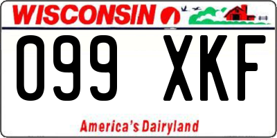 WI license plate 099XKF