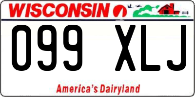 WI license plate 099XLJ