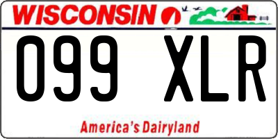 WI license plate 099XLR