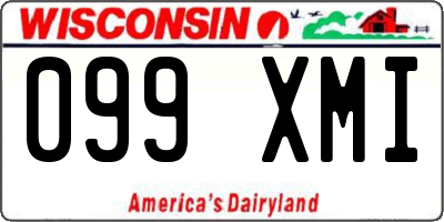 WI license plate 099XMI