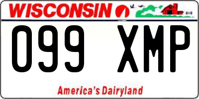 WI license plate 099XMP