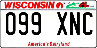 WI license plate 099XNC