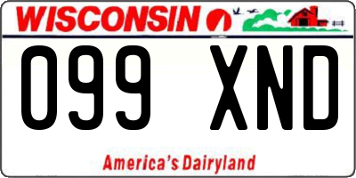 WI license plate 099XND