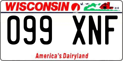 WI license plate 099XNF