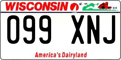 WI license plate 099XNJ