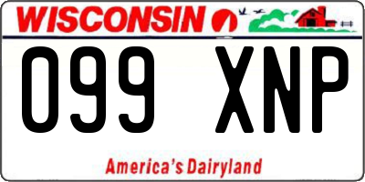 WI license plate 099XNP