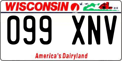 WI license plate 099XNV