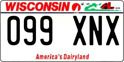 WI license plate 099XNX