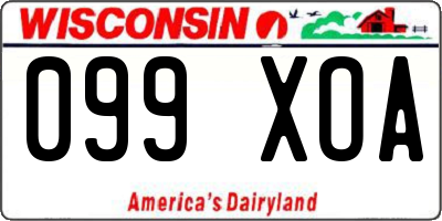 WI license plate 099XOA