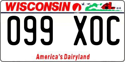 WI license plate 099XOC