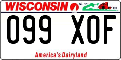 WI license plate 099XOF