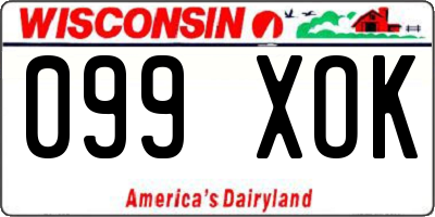 WI license plate 099XOK