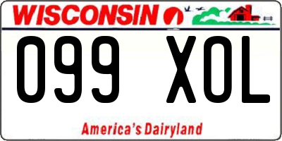 WI license plate 099XOL