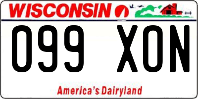 WI license plate 099XON