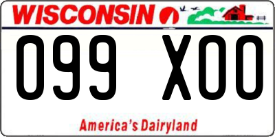 WI license plate 099XOO