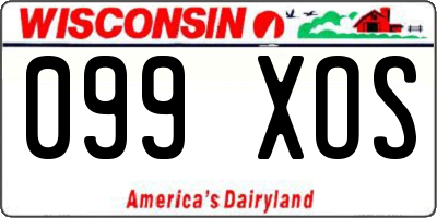 WI license plate 099XOS