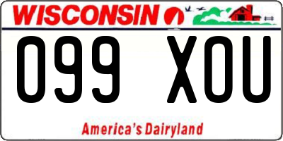 WI license plate 099XOU
