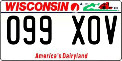 WI license plate 099XOV