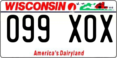 WI license plate 099XOX