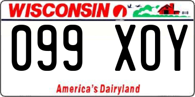 WI license plate 099XOY