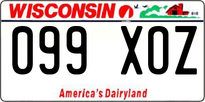 WI license plate 099XOZ