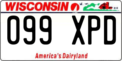 WI license plate 099XPD