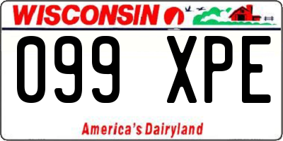 WI license plate 099XPE