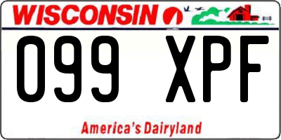 WI license plate 099XPF
